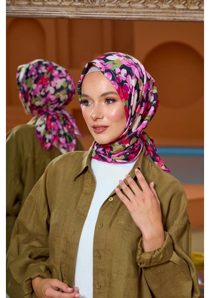 Marrakech Koleksiyon Soft Eşarp Siyah Gri 1200-15