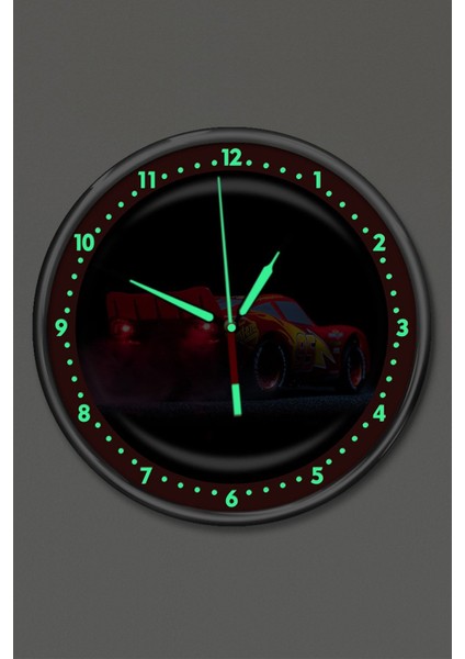 Premium Gece Parlayan Şimşek Mcqueen Çocuk Odası Duvar Saati fiyatları
