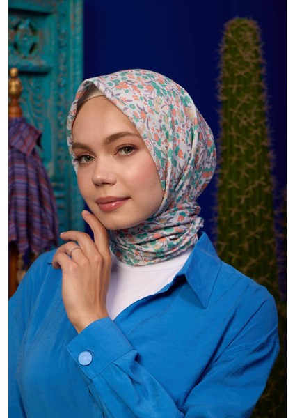 Marrakech Koleksiyon Soft Eşarp Açık Mor Hardal 1193-01