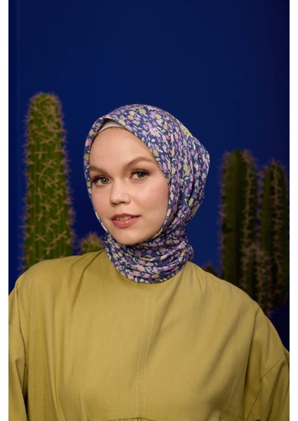 Marrakech Koleksiyon Soft Eşarp Açık Mor Hardal 1193-01