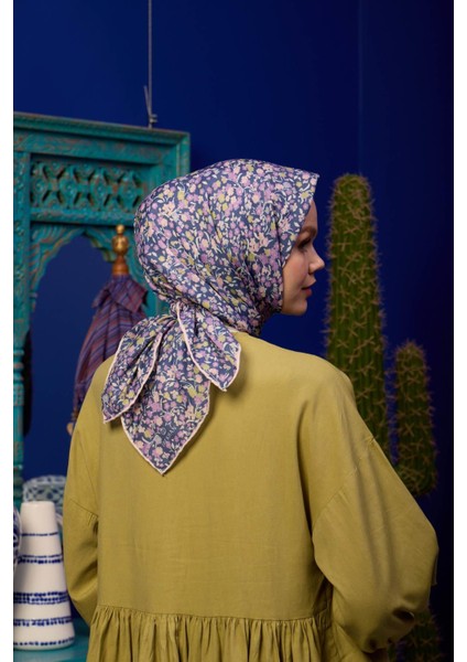 Marrakech Koleksiyon Soft Eşarp Açık Mor Hardal 1193-01 modelleri