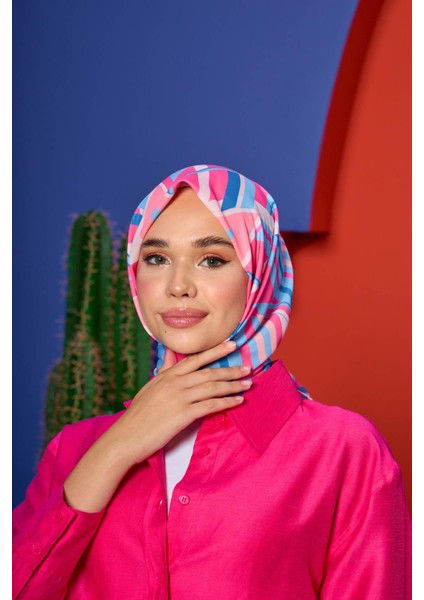 Marrakech Koleksiyon Soft Eşarp Kiraz Pembe Keten 1208-04