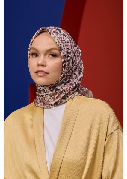 Marrakech Koleksiyon Soft Eşarp Açık Mor Hardal 1193-01