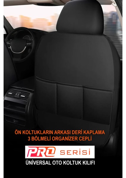 Aston Martin Db9 Uyumlu Tam Set Pro Lüks Oto Koltuk Kılıfı Deri ve Kabartmalı Siyah Kumaş