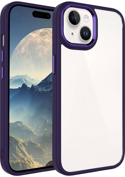 iPhone 15 Kılıf Şık Tasarımlı Krom Premium Kapak
