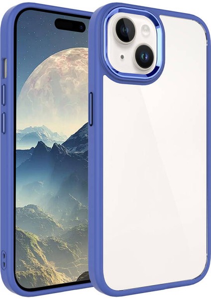 iPhone 15 Plus Kılıf Şık Tasarımlı Krom Premium Kapak