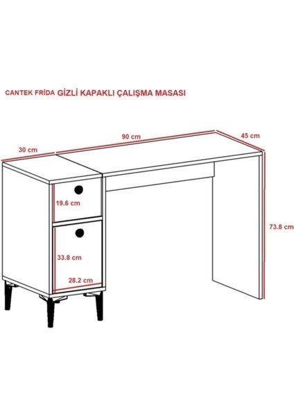 Fridadh Çalışma Masası Safirmeşe Beyaz