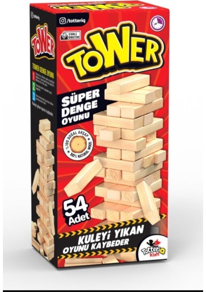 Tower 54 Parça Ahşap Tower Denge Zeka ve Strateji Oyunu