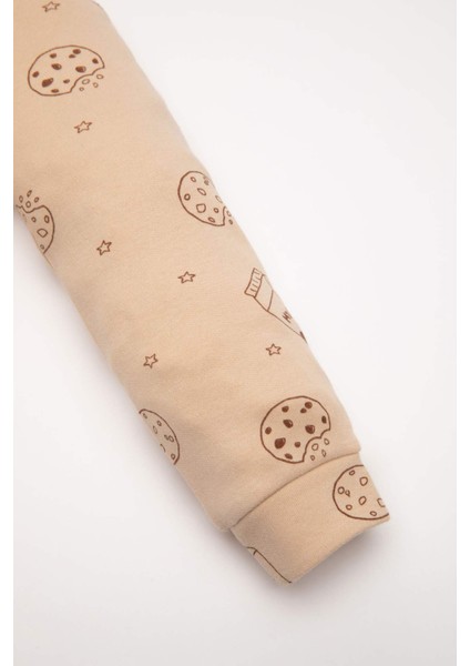 Erkek Bebek Pijama Takımı Süt Baskılı Uzun Kollu Üst Uzun Alt D5350A524WN fırsatları