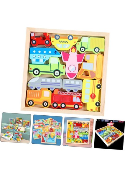 Ahşap 12 Parça Nesneli Tetris Puzzle Eğitici Montessori Oyuncak