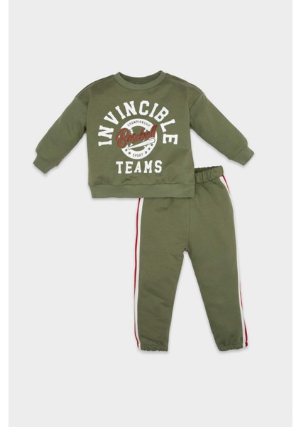 Erkek Bebek 2'li Takım Baskılı Sweatshirt Eşofman Altı D6254A5NS