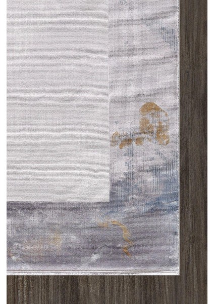 Couture 00891a Gri Mavi Çerçeve Desenli Ipek Halı fiyatları