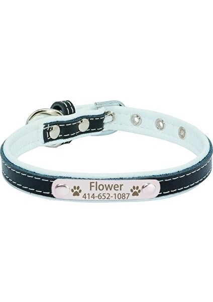 Longbangdian Shop Beyaz Stil L Beden Kişiselleştirilmiş Isim Plakası Köpek Tasması (Yurt Dışından)