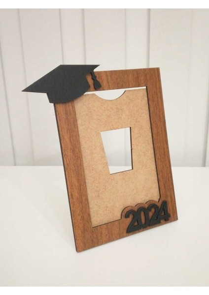 6 Adet Karne Hediyesi Öğrenci Ahşap Çerçeve Toptan 2024 Kep Mezuniyet Resim ve Fotoğraf Çerçevesi