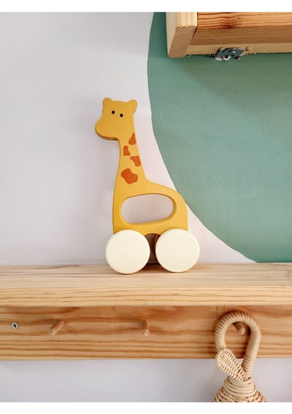 Bebeğimin Ilk Oyuncağı, Hediye Oyuncak, Bebek Odası Dekor Sevimli Zürafa Ahşap Oyuncak