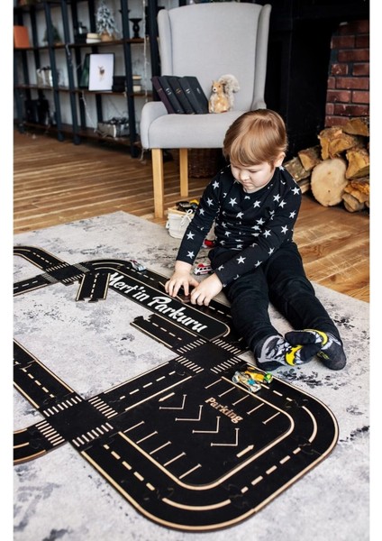Oyuncak Araba, Araç Parkuru (Medıum) -Eğitici ve Eğlenceli Yol Yapım Ahşap Oyuncak - Otoban Puzzle fiyatları
