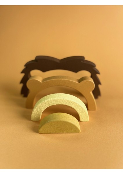 Ahşap Eğitsel Oyuncak Dört Parçalı Aslan