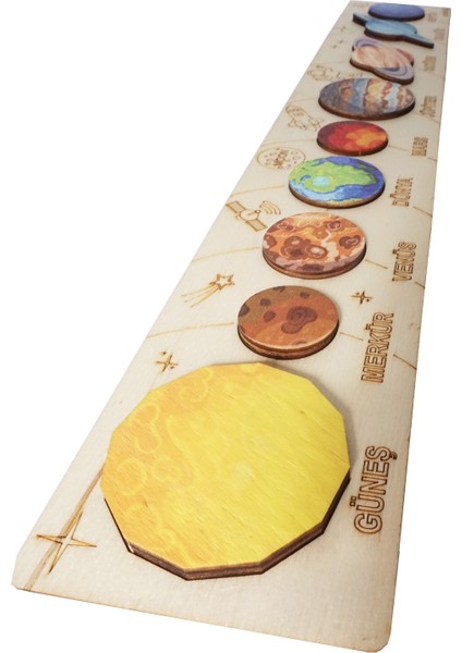 Ahşap Renkli Güneş Sistemi ve Gezegenler fırsatları