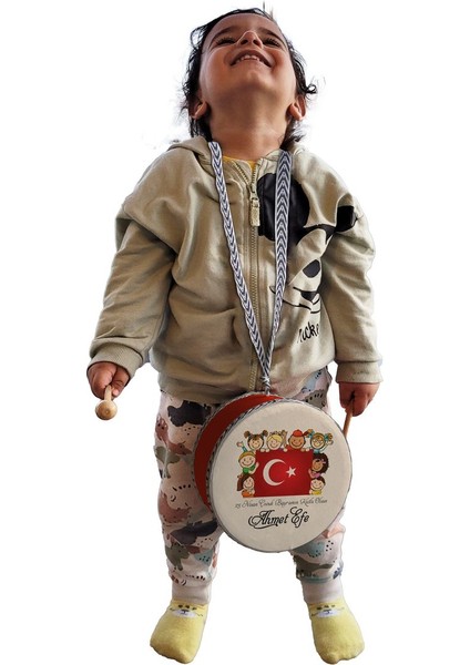 Bayraklı_çocuklu , Kırmızı , Gerçek Deri Çocuk Davulu modelleri