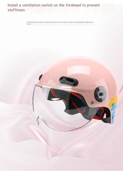 Çocuk Elektrikli Bisiklet Kaskı, Motosiklet Şapkası, Nefes Alabilen Güneş Korumalı Kask (Yurt Dışından)