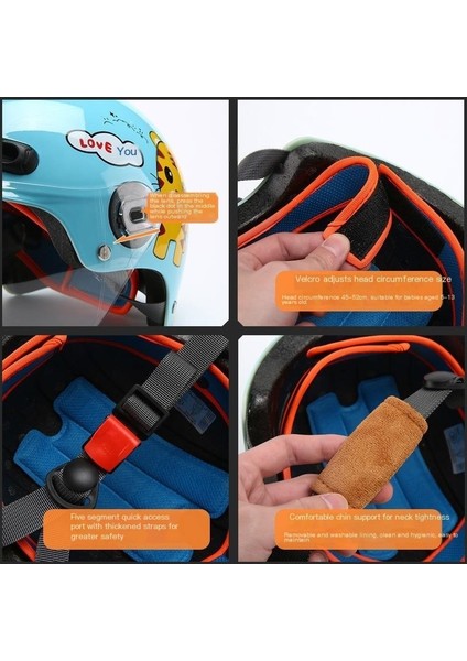 Çocuk Elektrikli Bisiklet Kaskı, Motosiklet Şapkası, Nefes Alabilen Güneş Korumalı Kask (Yurt Dışından) modelleri