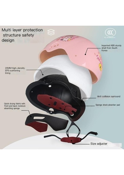 Çocuk Kaskı Sevimli Yarım Kask Bisiklet Kaskı (Yurt Dışından)