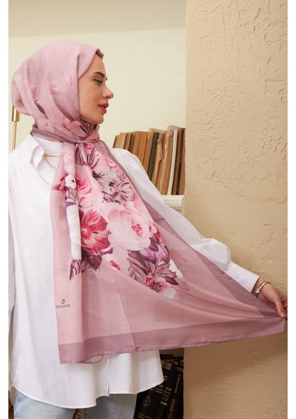 Floral Pamuk Viskon Şal Pembe modelleri