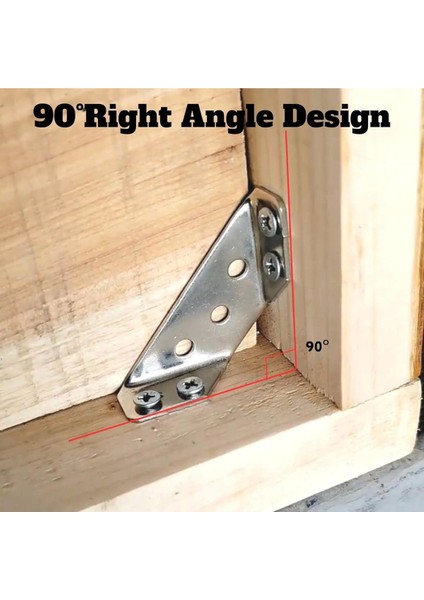Mobilya Eşya Dolap Köşe Birleştirme Köşebent Duvara Sabitleyici Bağlantı Aparatı Gönye Metal 10 Adet