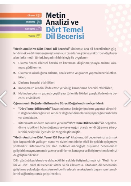 5. Sınıf Metin Analizi ve Dört Temel Dil Becerisi