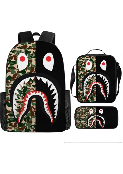 Büyük Kapasiteli Karikatür Anime Sırt Çantası Üç Parçalı Öğrenci Okul Çantası Seti (Yurt Dışından)