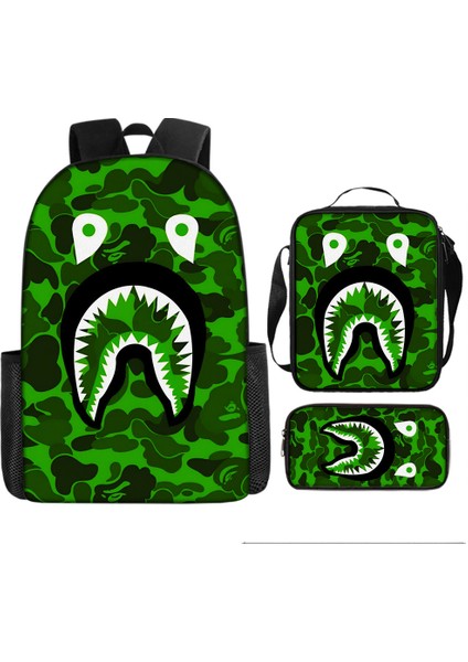 Büyük Kapasiteli Karikatür Anime Sırt Çantası Üç Parçalı Öğrenci Okul Çantası Seti (Yurt Dışından)