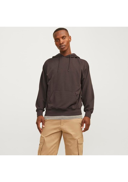 Jack & Jones Erkek Kapüsonlu Düz Renk Sweatshirt - Charge