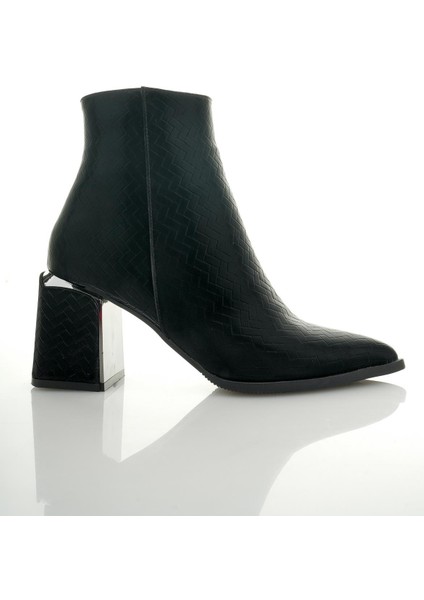 Kylie Garantili Sivri Burun Kalın Topuklu Fermuarlı Kadın Bot fiyatları