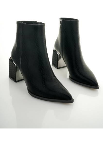 Kylie Garantili Sivri Burun Kalın Topuklu Fermuarlı Kadın Bot modelleri