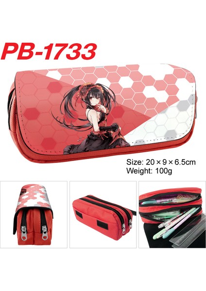 Anime Tarih A Canlı Kotori Itsuka Tokisaki Kurumi Tuval Çift Katmanlı Büyük Kapasiteli Kalem Kutusu Kalem Kutusu Okul Ofis Kalem Çantası (Yurt Dışından)