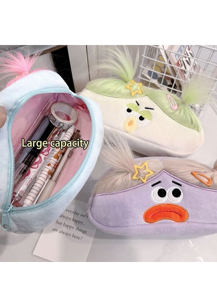 Kawaii Komik Büyük Kapasiteli Peluş Kalem Çantası Yaratıcı Karikatür Büyük Ağızlı Kız Kalem Saklama Kutusu Taşınabilir Okul Kırtasiye Hediye (Yurt Dışından) fiyatları