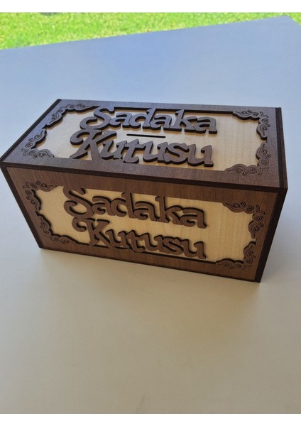 Ahşap Kilitli Sadaka Kutusu Yardım Kutusu Para Kumbarası Cami ve Yardım Kuruluşları Için