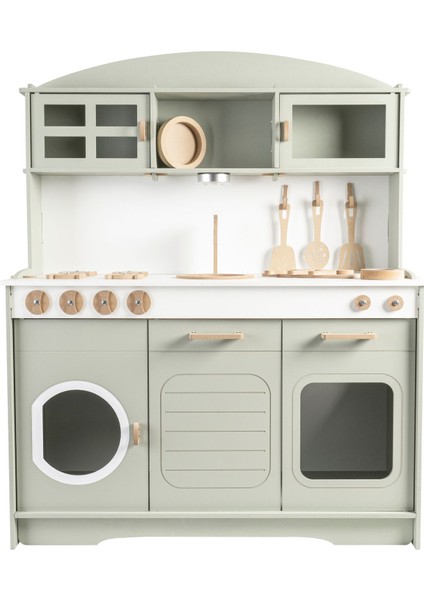 Montessori Ahşap Oyuncak Çocuk Mutfak Seti 1 LED Hediye