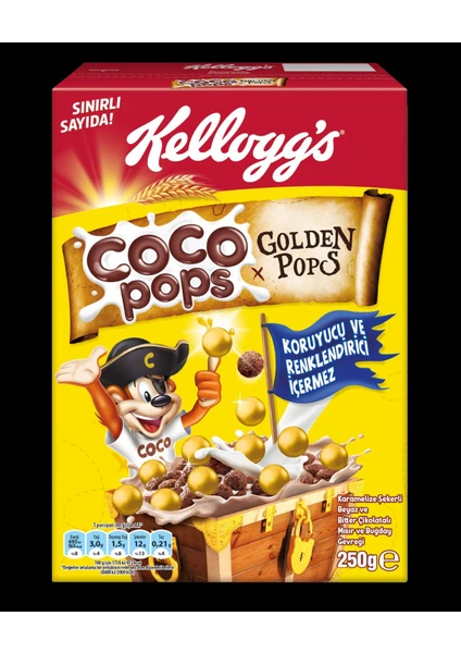 Coco Pops Çokotop Gold Çikolatalı Buğday ve Mısır Gevreği 250 G