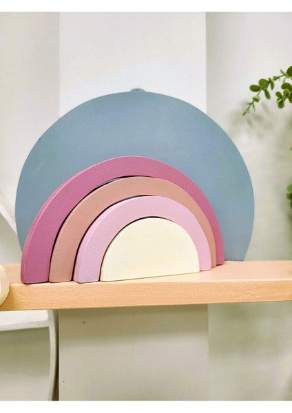 Waldorf Gökkuşağı Ahşap Oyuncak Dekor Montessori El Yapımı Eğlenceli Oyuncak fiyatları