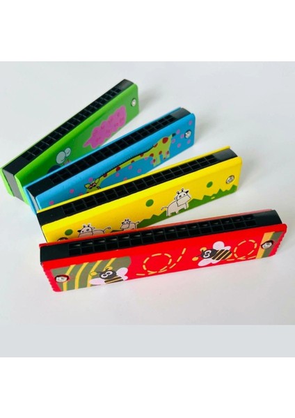 Çocuk Müzik Zamanı 3 Lü Set - Ahşap Deri Davul, Ahşap Mızıka, Ahşap El Tefi