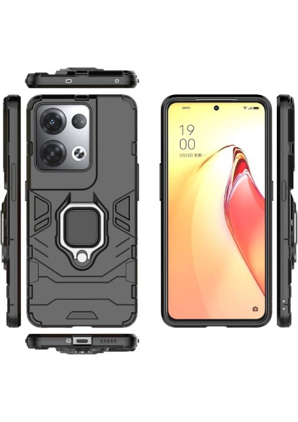 Oppo Reno8 Pro 5g Askeri Sınıf Metal Için Halka Araba Dağı Kickstand Vaka (Yurt Dışından)