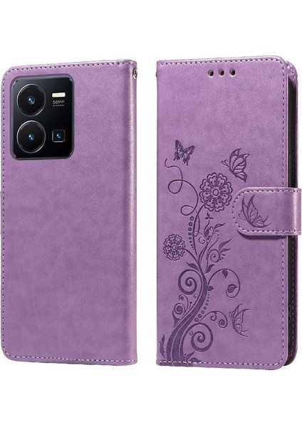Vıvo Y35 5g Cardyuvaları Çiçek Flip Deri Için Flip Case (Yurt Dışından)