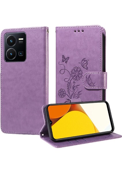 Vıvo Y35 5g Cardyuvaları Çiçek Flip Deri Için Flip Case (Yurt Dışından)
