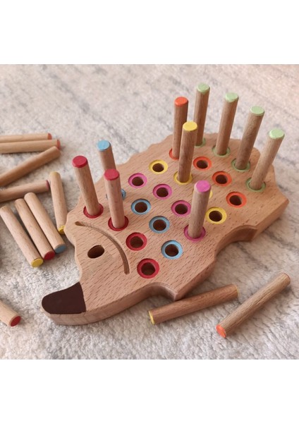 Montessori Ahşap Tak Çıkar Kirpi Rengarenk fiyatları