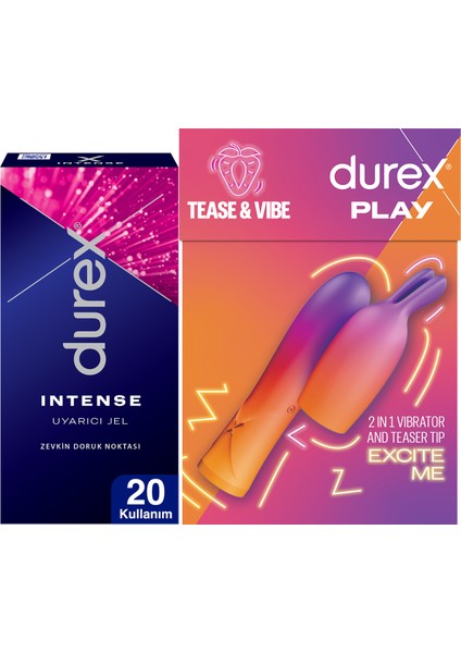 2'Si 1 Arada Vibratör Ve Uyarıcı Başlık + Durex Intense Uyarıcı Jel 10ml