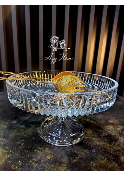 Ayz Home Kesme Kristal Ayaklı Sunum Kasesi