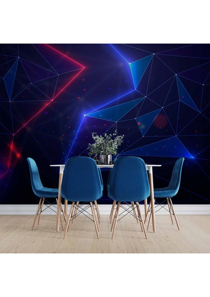 3 Boyutlu Gamer Kırmız ve Mavi Neon Temalı