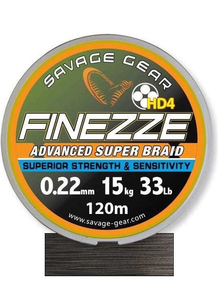 Savage Gear Finesse Hd4 Braid 300 M 0,22 mm 33 Lbs 15 kg Grey Örgü Ip