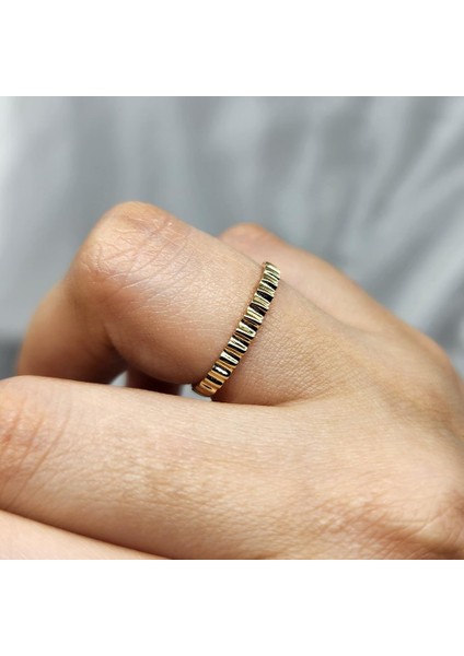 Altın Yüzük - Gösterişli Geometrik Kesim Modern Tasarım 14 Ayar Altın Yüzük indirimleri